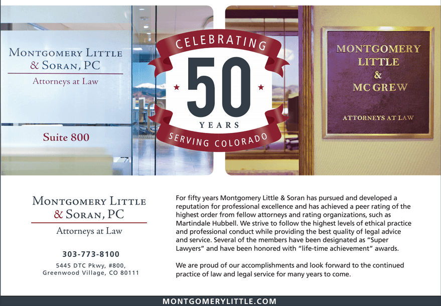 Colorado Attorneys Montgomery Little Soran - 50 years